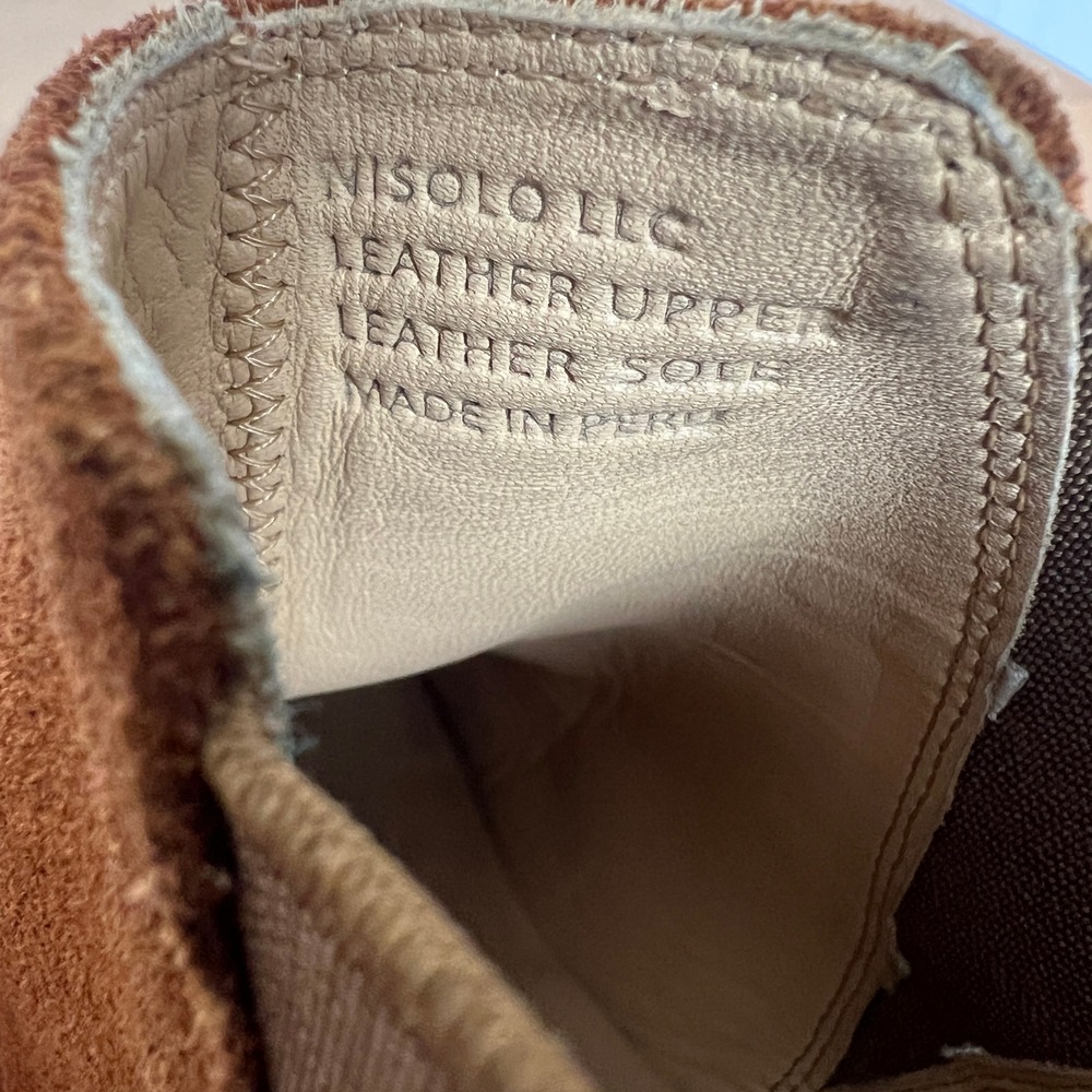 Nisolo Dari Suede Chelsea Boots Brown Leather Sole Ankle Booties Made in Peru - Picture 8 of 11